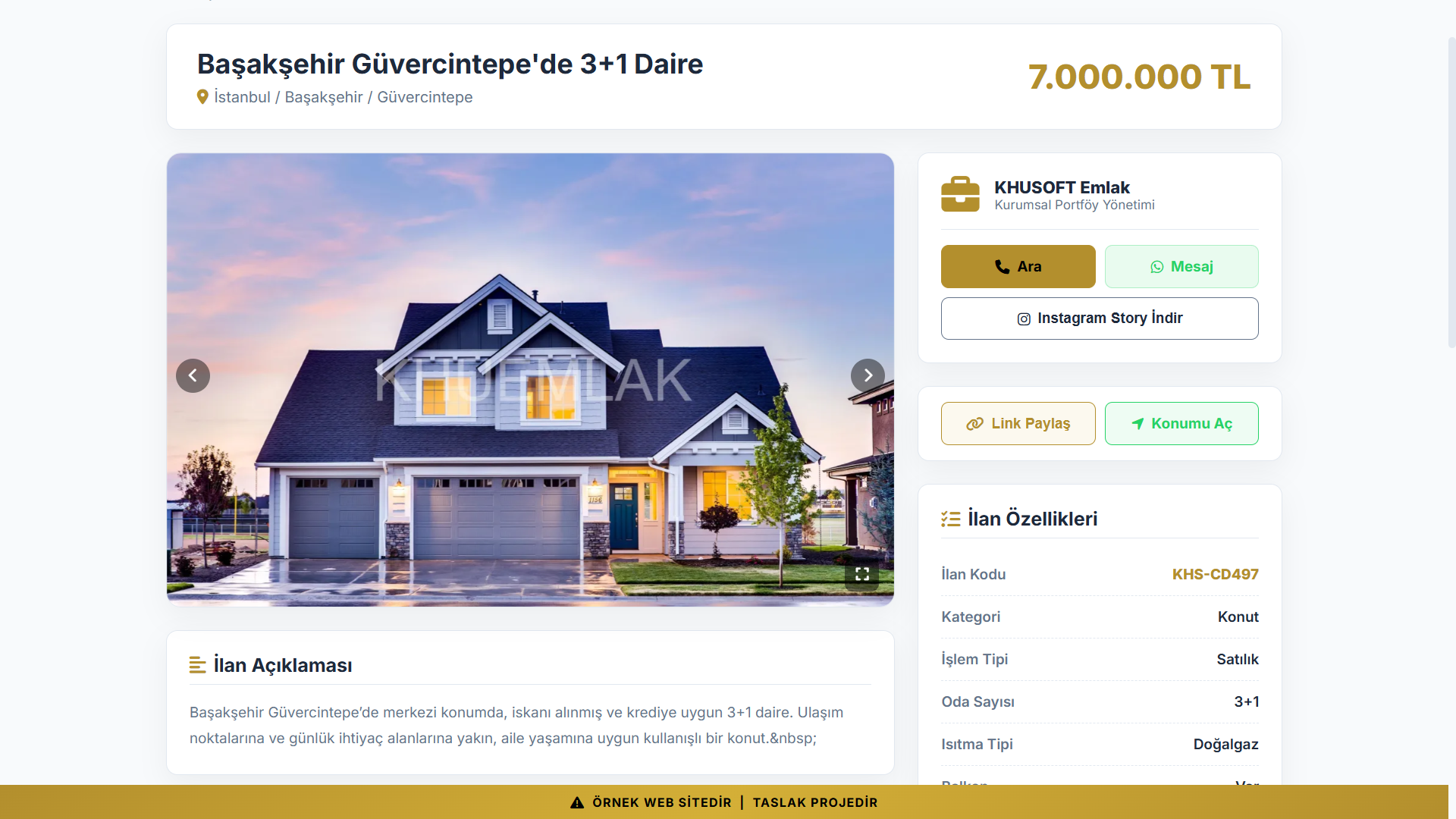 KHUEMLAK emlak sitesi sistemi ekran görüntüsü